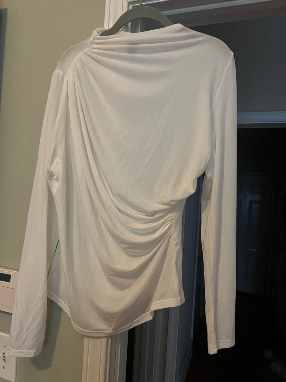 SHEIN White Draped Long-Sleeve Top
